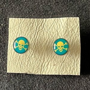 Skull and Bones Faux Plug Earrings